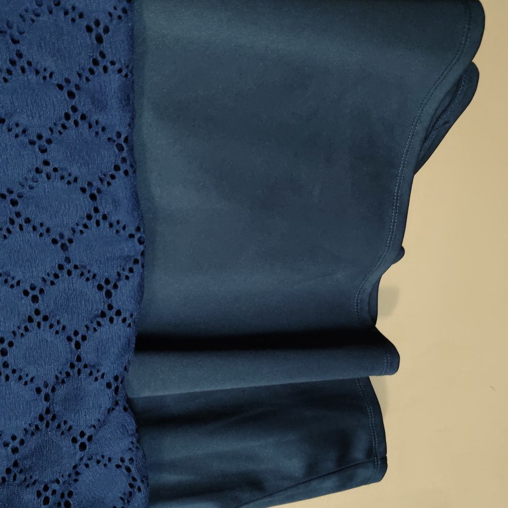 Ronni Nicole Navy Blue Cut Out Pattern Dress W Built In Lining Size PXL - Picture 7 of 7
